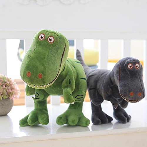 LSFYSZD Juguete de peluche de dinosaurio, muñeco de peluche de animales de peluche, dinosaurio verde, tiranosaurio, Rex, juguete de dinosaurio para bebé, niña, niños, regalos de cumpleaños (gris, S)