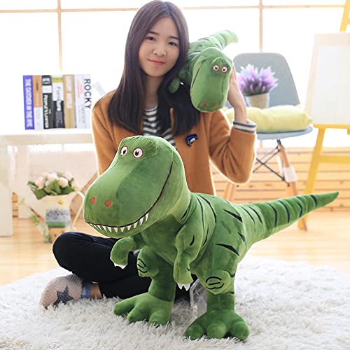 LSFYSZD Juguete de peluche de dinosaurio, muñeco de peluche de animales de peluche, dinosaurio verde, tiranosaurio, Rex, juguete de dinosaurio para bebé, niña, niños, regalos de cumpleaños (gris, S)