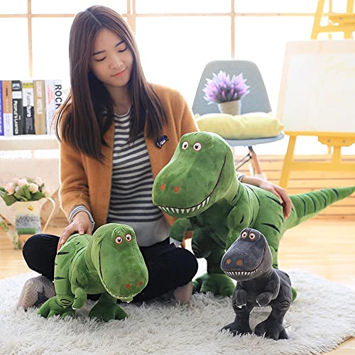 LSFYSZD Juguete de peluche de dinosaurio, muñeco de peluche de animales de peluche, dinosaurio verde, tiranosaurio, Rex, juguete de dinosaurio para bebé, niña, niños, regalos de cumpleaños (gris, S)