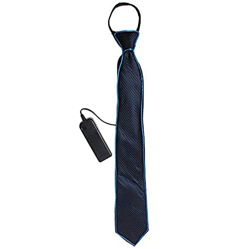 Luminoso Corbata, Corbata LED, Novedad Corbata LED Accesorios, Accesorio Corbatas LED, para Hombres Chicos Navidad Rave Fiesta, Atmósfera Decorativa de Barra Nocturna(Azul)