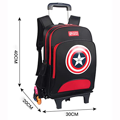 LXW Mochila con Ruedas para ​a Prueba de Agua Mochila Escolar con Ruedas y asa telescópica -Ideal para escap adas Cortas, Vacaciones, Fiestas de Pijamas y Viajes Escolares C-40 * 30 * 20cm