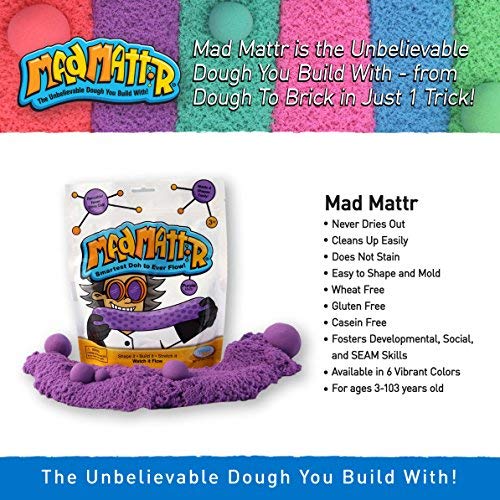 MAD MATTR Jewel Tones by Relevant Play - Soft Modelling Dough Compound That Never Dries out, 10 Ounces (Rocket Red, 10oz)