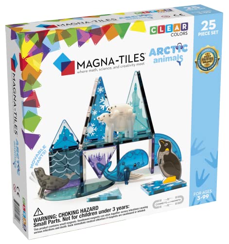 Magna-Tiles Artic Animals 25 Piece Set, The Original Magnetic Building Tiles For Creative Open-Ended Play, Educational Toys For Children Ages 3 Years + (25 Pieces) (21125)