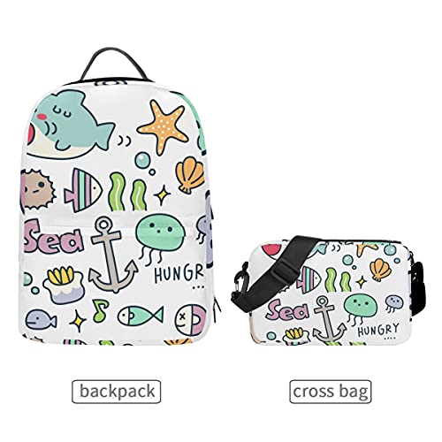 MALPLENA Daypack Hungry Marine Organism - Bolsa de viaje