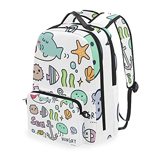 MALPLENA Daypack Hungry Marine Organism - Bolsa de viaje