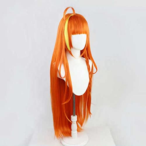 MAOMA Peluca Cosplay Anime，Peluca Kiryu Coco，Orange Long Peluca Cosplay,con Red de Peluca Gratis,Halloween Hair,para Cosplay de Fiesta ​diari(Size:Style 1)