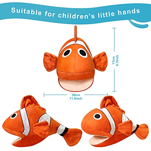 Marionetas de Mano 4 Marionetas de Mano de Animales Marinos, Juguetes de Peluche adecuados para Contar Historias y Juegos de rol Regalos para niños (4 Piezas)