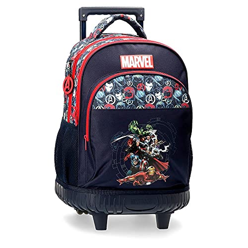 Marvel Los Vengadores Avengers Team Mochila Compact 2 Ruedas Azul 34x44x21 cms Poliéster 31,42L