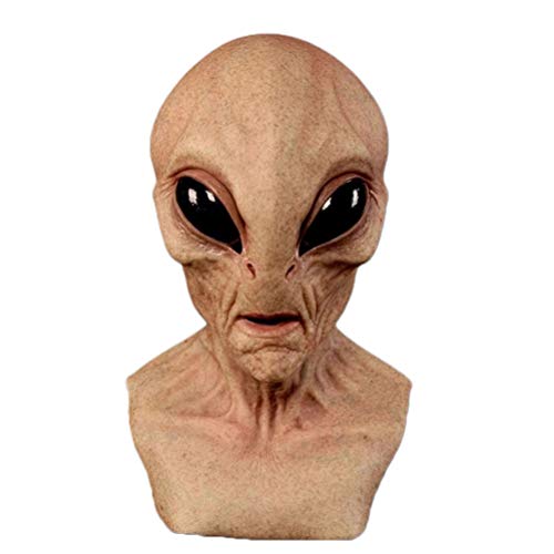 Máscara de Halloween, Máscara Alienígena de Simulación Divertida, Máscara de Látex con Forma de Cara Alienígena Realista con Ojos Súper Grandes, Máscara de Fiesta, Cosplay, Suministros de Fiesta