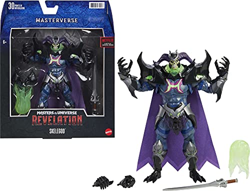 Masters of the Universe Revelation Masterverse, Figura Skelegod, muñeco articulado de juguete (Mattel GYV17)