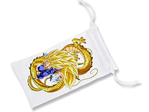 MERCHANDMANIA 1 Funda Bolsa Multiusos Dragon Ball z Super vegitto SSJ 3 Gafas Dados rol Personalizada Color.