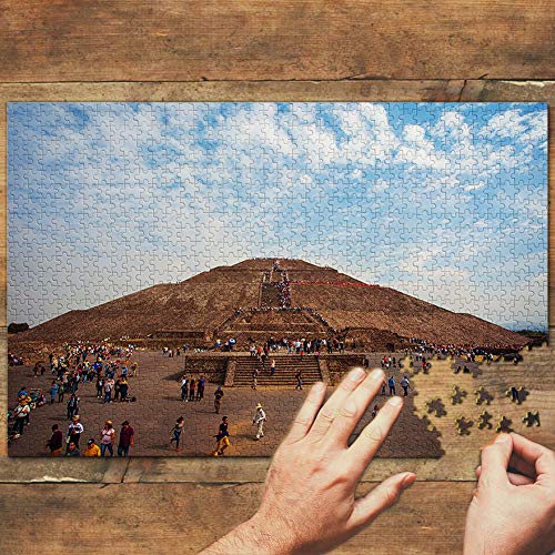 México Pirámide de la Luna San Juan Teotihuacan Puzzle 1000 Piezas para Adultos Familia Rompecabezas Recuerdo Turismo Regalo