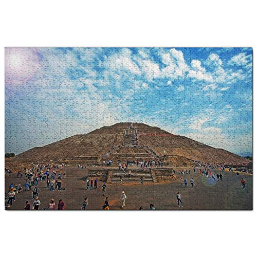 México Pirámide de la Luna San Juan Teotihuacan Puzzle 1000 Piezas para Adultos Familia Rompecabezas Recuerdo Turismo Regalo