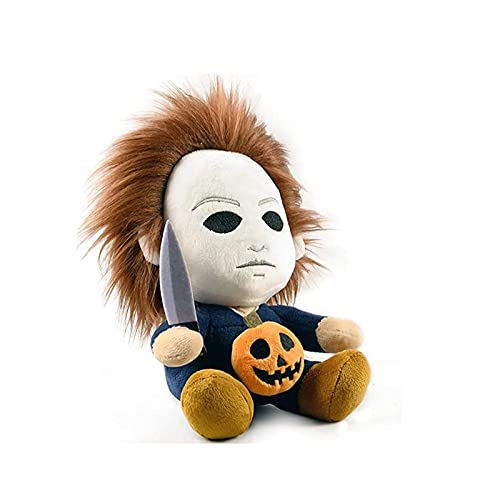 Michael Myers - Peluche de horror de Halloween para niños, decoración de Halloween, decoración de interior para fiestas, hogar, cocina, terror, interior, espeluznante, decoración del hogar