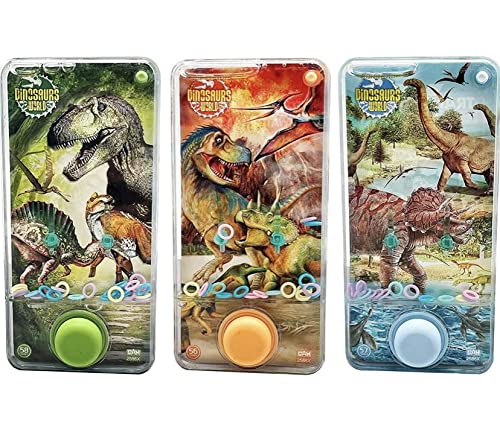 Mini Juegos de Agua. Juegos de Agua de Anillas para niñas y niños. Juego de Habilidad de Viaje. Aguaplay. Water Geme. Aqua Play. (Triceratops Azul)