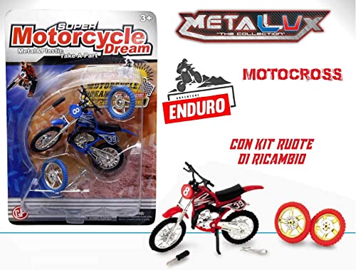 Modelo de moto Cross Moto Juguete Die Cast Motocross Ruedas intercambiables de colores (rojo)