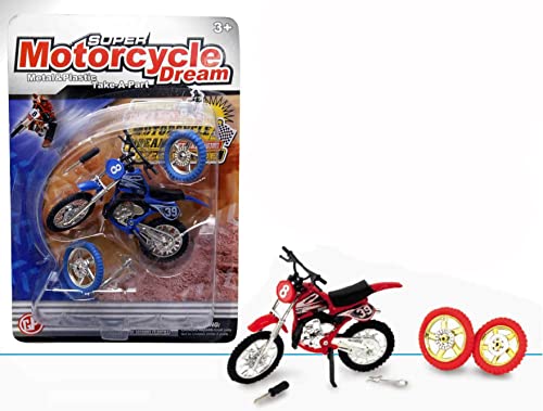 Modelo de moto Cross Moto Juguete Die Cast Motocross Ruedas intercambiables de colores (rojo)