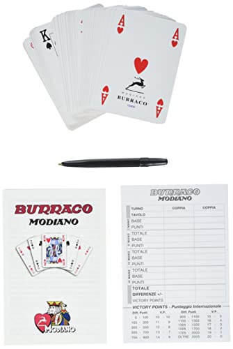 Modiano Burraco - Juego de Cartas en Estuche metálico [Importado de Italia]