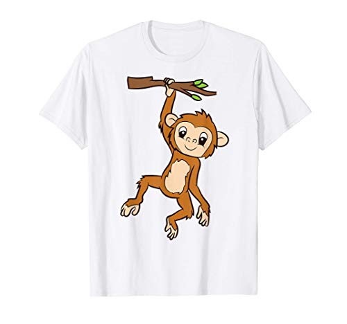 Mono colgando de una rama Mono simio Monkey Camiseta