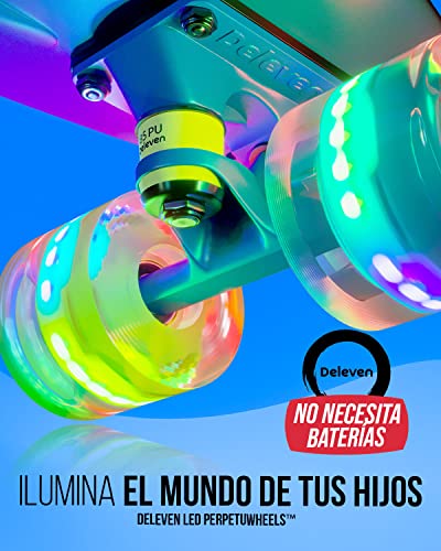 Monopatin Completo Mini Cruiser 56cm Skateboard Ruedas con Luz LED o Normal Plástico para Niño Niña Jóvenes Adulto Principiante