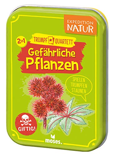 Moses 9598 Expedition Natur Trumpf Quartett - Juego de Cartas de Plantas peligrosas para niños a Partir de 8 años, Multicolor