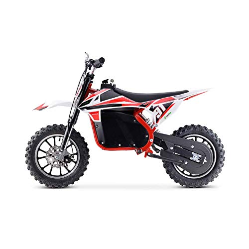 Moto Eléctrica Niños Desde 5 o 6 años | Minimoto Eléctrica Roja BIPOWER Speed Lion | Moto eléctrica 500W y 36V | También para Adultos < 60 kg