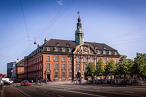 MX-XXUOUO Un Rompecabezas con el Tema de Las Atracciones turísticas mundiales:Edificio de Las Ciudades de la Calle de Copenhague,Dinamarca,Recuerdos Especiales de Viaje,1000 Piezas,29,5"x 19,7"