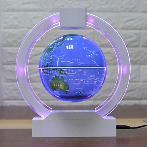 MZXUN Explorar el Mundo Globo Flotante Globo Flotante con Luces LED de suspensión magnética de la Tierra Mundial Mapa de Ministerio del Interior Decoración,10.23inches Modelo