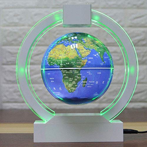 MZXUN Explorar el Mundo Globo Flotante Globo Flotante con Luces LED de suspensión magnética de la Tierra Mundial Mapa de Ministerio del Interior Decoración,10.23inches Modelo