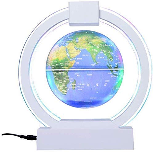 MZXUN Explorar el Mundo Globo Flotante Globo Flotante con Luces LED de suspensión magnética de la Tierra Mundial Mapa de Ministerio del Interior Decoración,10.23inches Modelo