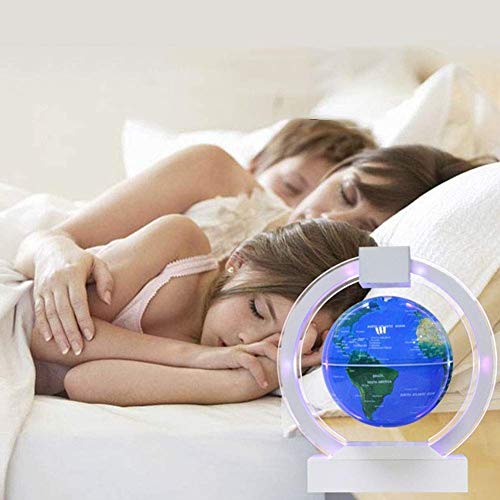 MZXUN Explorar el Mundo Globo Flotante Globo Flotante con Luces LED de suspensión magnética de la Tierra Mundial Mapa de Ministerio del Interior Decoración,10.23inches Modelo