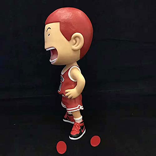 NAMFZX Slam Dunk Shomoku Basketball Flyer Q Versión de The Big Head Sakuragi Hanamichi/PVC Static Statue/Personaje Modelo Muñeca/Cumpleaños Dibujos Animados Personaje del jue