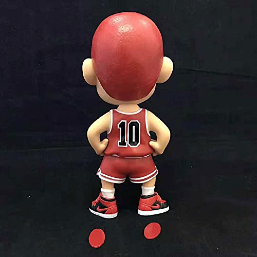 NAMFZX Slam Dunk Shomoku Basketball Flyer Q Versión de The Big Head Sakuragi Hanamichi/PVC Static Statue/Personaje Modelo Muñeca/Cumpleaños Dibujos Animados Personaje del jue