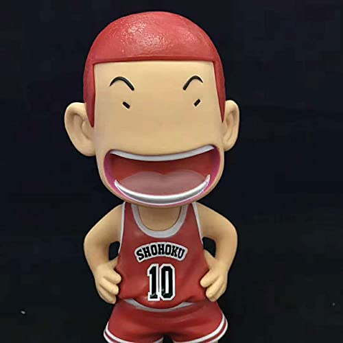 NAMFZX Slam Dunk Shomoku Basketball Flyer Q Versión de The Big Head Sakuragi Hanamichi/PVC Static Statue/Personaje Modelo Muñeca/Cumpleaños Dibujos Animados Personaje del jue