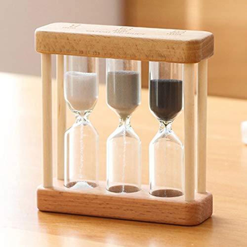 #N/D Creativo 1/3/5 minutos de madera arena vidrio reloj de arena temporizador reloj decoración del hogar regalo para childern estilo simple