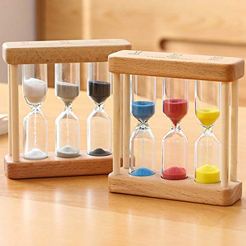 #N/D Creativo 1/3/5 minutos de madera arena vidrio reloj de arena temporizador reloj decoración del hogar regalo para childern estilo simple