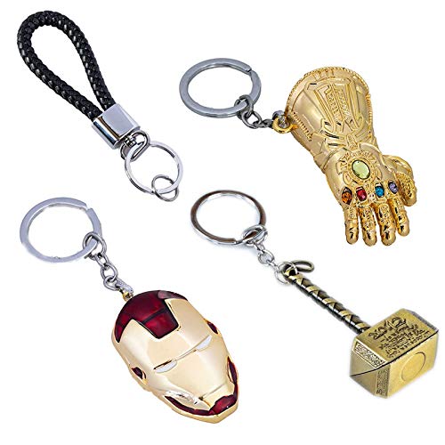 Nexthops Llavero The Avengers Keychain Los Vengadores Iron Man Thanos Guantes Thor Hammer Capitán América Adorno en Coche Colección Costume Accesorio Juguete Aleación Unisex para Fans de Anime