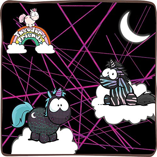 NICI 45713 Unicornio Moon Beamer I Edición Especial 32 cm I Juguete Suave, niñas y bebés I Animal Brillante de Peluche para Jugar, coleccionar y acurrucarse I Negro/Turquesa, Color