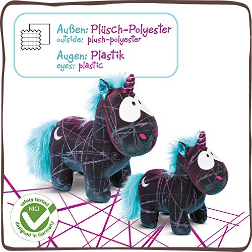 NICI 45713 Unicornio Moon Beamer I Edición Especial 32 cm I Juguete Suave, niñas y bebés I Animal Brillante de Peluche para Jugar, coleccionar y acurrucarse I Negro/Turquesa, Color