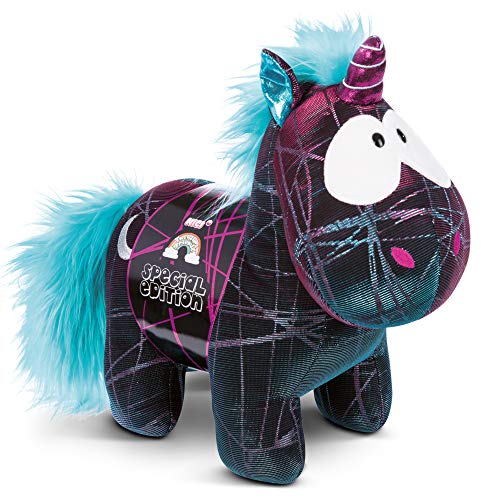 NICI 45713 Unicornio Moon Beamer I Edición Especial 32 cm I Juguete Suave, niñas y bebés I Animal Brillante de Peluche para Jugar, coleccionar y acurrucarse I Negro/Turquesa, Color