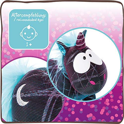 NICI 45713 Unicornio Moon Beamer I Edición Especial 32 cm I Juguete Suave, niñas y bebés I Animal Brillante de Peluche para Jugar, coleccionar y acurrucarse I Negro/Turquesa, Color