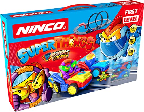 Ninco - Superthings Double Looper. Circuito de carreras. Incluye dos coches con 2 Superthings. +3 años. 91018