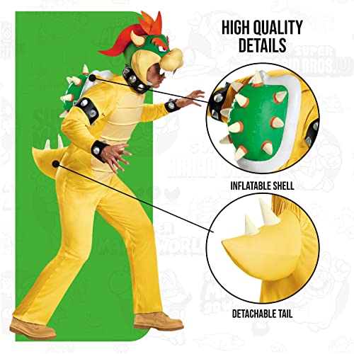 Nintendo Super Mario Bros- Deluxe Bowser Disfraz, Color, XX-Large (Disguise DIS85174C)