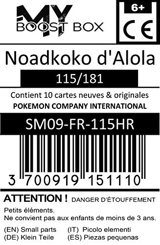 Noadkoko d'Alola 115/181 Holo Reverse - #myboost X Soleil & Lune 9 Duo de Choc - Coffret de 10 Cartes Pokémon Françaises