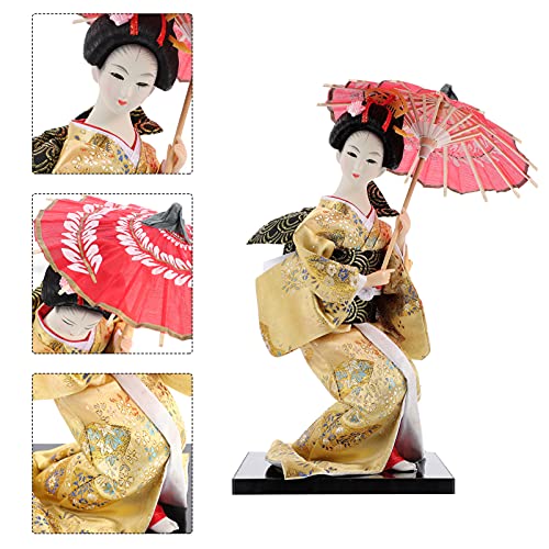 NOLITOY Figuras de geisha japonesas muñecas kimono japonés estatua asiática Geisha coleccionable decoración para mesa de oficina en casa