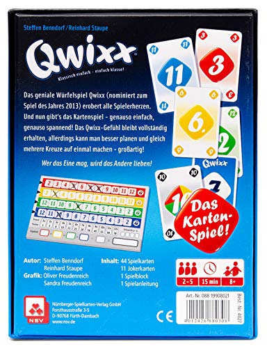 NSV - 4027 - QWIXX - El Juego de Cartas - Juego de Cartas (versión en alemán)