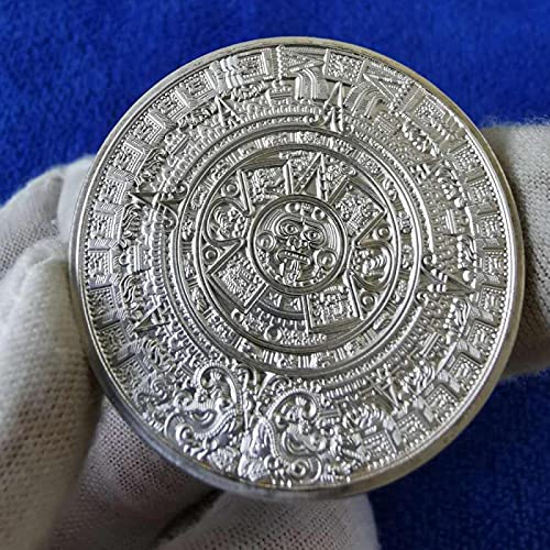NYSJLONG Insignia Conmemorativa Moneda de Plata Fina 999 Mexicana de 1 oz, réplica de una Onza Troy, Calendario de profecía Maya, Monedas conmemorativas, Regalos de Recuerdo