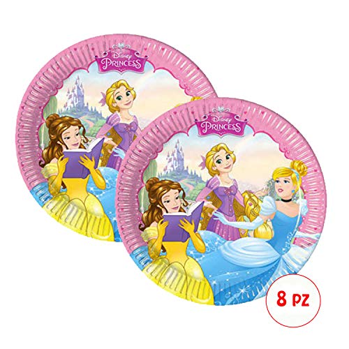 ocballoons Kit cumpleaños para Fiestas de Princesas Disney 57 Piezas 8 Invitados, 8 Persone