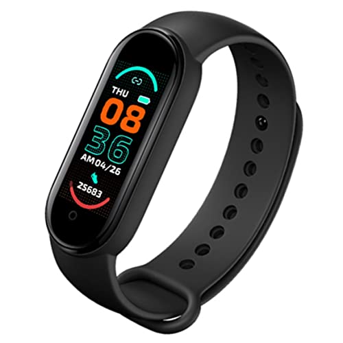 Ohomr Reloj Inteligente Duradero M6 Rastreadores de Fitness de Alta Gama HR, Rastreadores de Actividades Reloj de Ejercicios de Salud con frecuencia cardíaca y presión Arterial IP67 Reloj