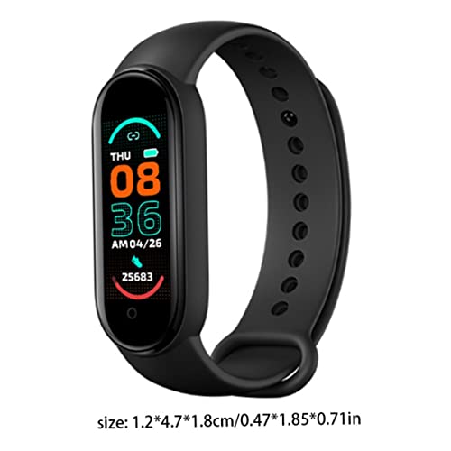 Ohomr Reloj Inteligente Duradero M6 Rastreadores de Fitness de Alta Gama HR, Rastreadores de Actividades Reloj de Ejercicios de Salud con frecuencia cardíaca y presión Arterial IP67 Reloj